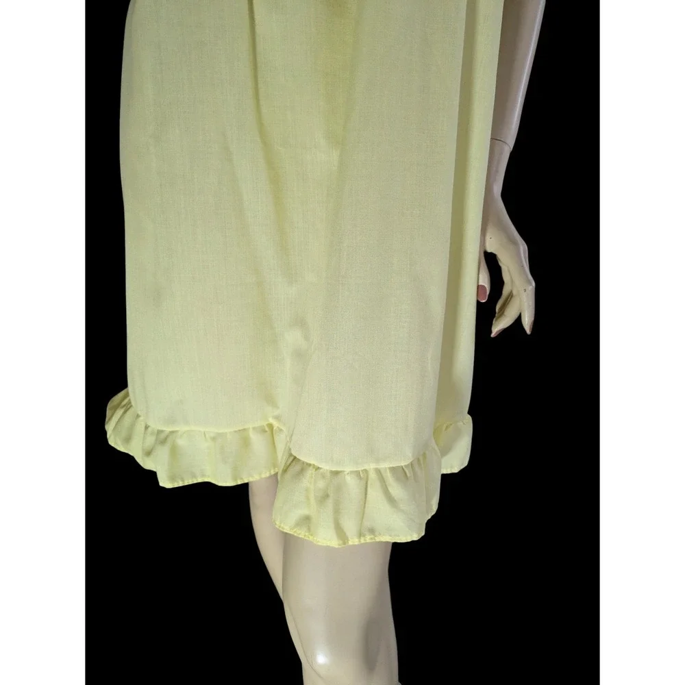 Vintage 70s Yellow Nightie M Coquette Cottagecore Lingerie Babydoll‎ Nightie